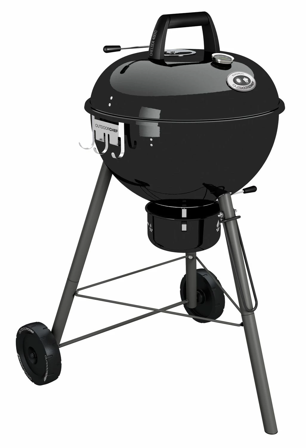 Outdoorchef Holzkohle Kugelgrill Chelsea 480 C Schwarz 4 Outdoorchef Holzkohle Kugelgrill Chelsea 480 C Schwarz – Bild 2