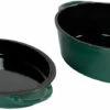 Big Green Egg Emaillierter Dutch Oven / Bräter 5,2 L Grün Oval 2XL / XLarge / Large -Grillfuerst Speichern Big Green Egg Braeter oval 117670 offen Deckel