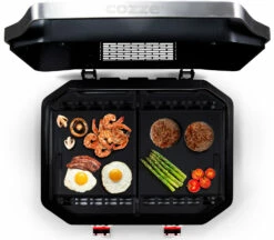 COZZE Plancha 600 / Plancha Grill Mit 2 Gusseisen Grillplatten -Grillfuerst Speichern COZZE Plancha 600 2 Brenner Gasgrill Food Topview