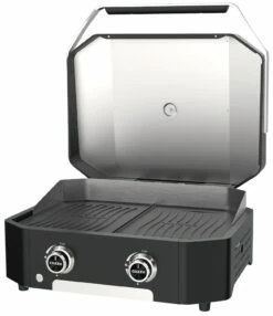 COZZE Plancha 600 / Plancha Grill Mit 2 Gusseisen Grillplatten -Grillfuerst Speichern COZZE Plancha Grill 600 2 Brenner open