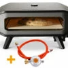 COZZE Pizzaofen Gas 42,5 Cm (17") Mit Thermometer - Inkl. Pizzastein -Grillfuerst Speichern Cozze Pizzaofen Gas Thermometer 17 Zoll Anschlussset
