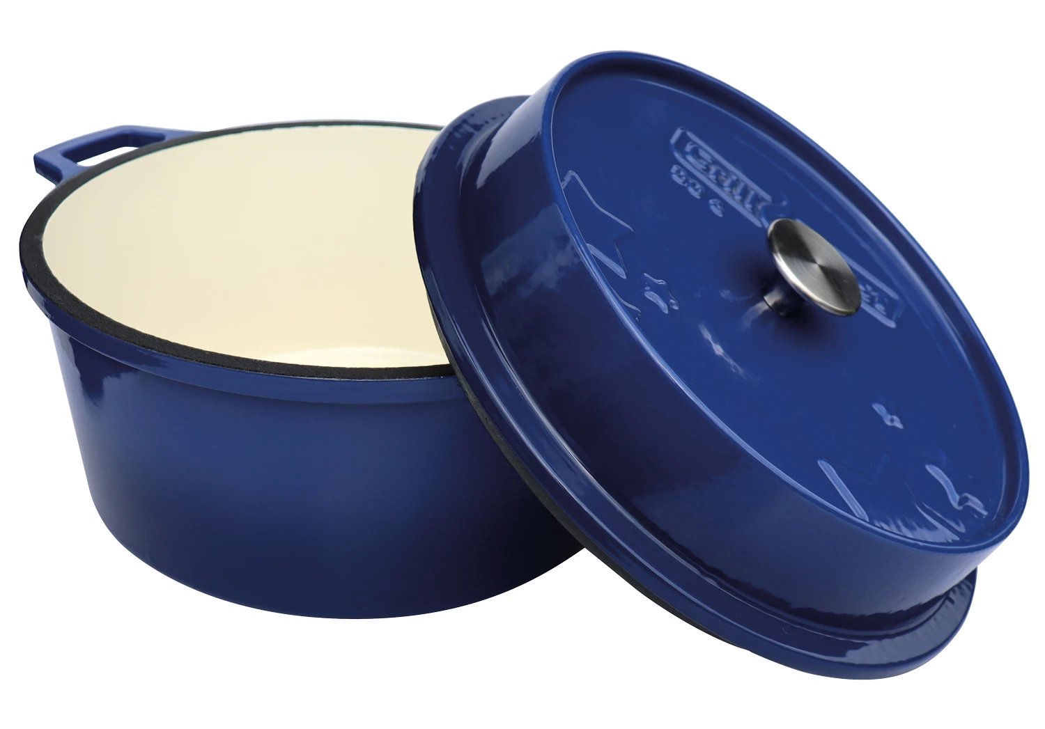 Grillfürst Emaillierter Dutch Oven Ohne Füsse DO6 - Blau 3 Grillfürst Emaillierter Dutch Oven Ohne Füsse DO6 - Blau