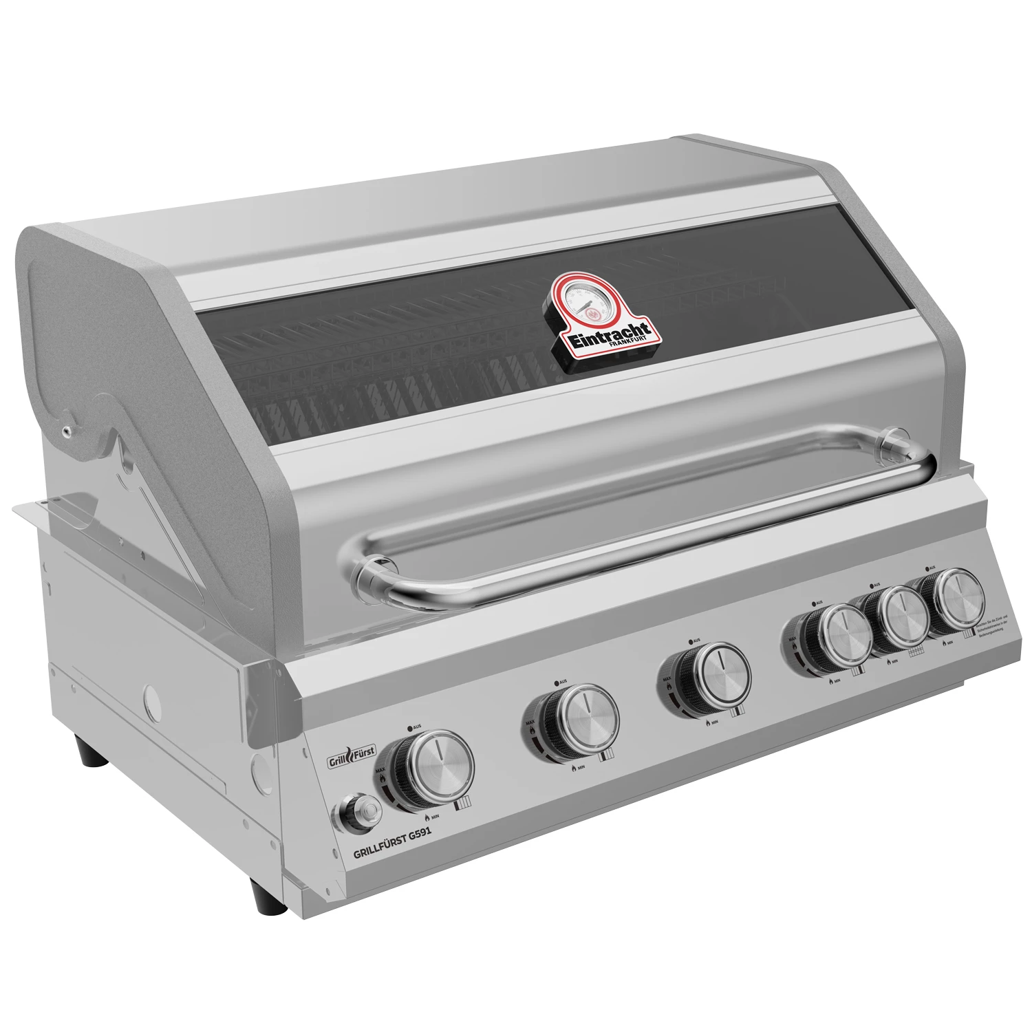 Grillfürst G591G 5-Brenner Einbaugrill - Eintracht Frankfurt Edition - Gusseisenroste 4 Grillfürst G591G 5-Brenner Einbaugrill - Eintracht Frankfurt Edition - Gusseisenroste – Bild 2