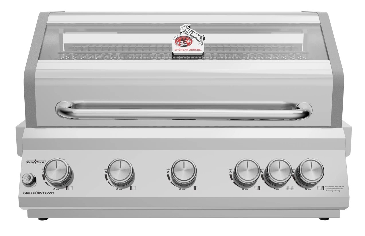 Grillfürst G591G 5-Brenner Einbaugrill - 1. FC Köln Edition - Gusseisenroste 3 Grillfürst G591G 5-Brenner Einbaugrill - 1. FC Köln Edition - Gusseisenroste