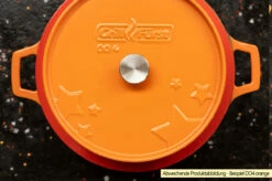 Grillfürst Emaillierter Dutch Oven Ohne Füsse DO4 - Rot -Grillfuerst Speichern Grillfuerst Dutch Oven emailliert Beispiel DO4 orange