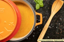 Grillfürst Emaillierter Dutch Oven Ohne Füsse DO4 - Rot -Grillfuerst Speichern Grillfuerst Dutch Oven emailliert Beispiel DO4 orange Suppe