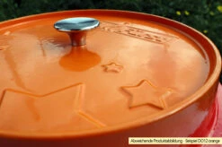 Grillfürst Emaillierter Dutch Oven Ohne Füsse DO7,5 - Rot -Grillfuerst Speichern Grillfuerst Dutch Oven farbig DO12 orange Deckel 2