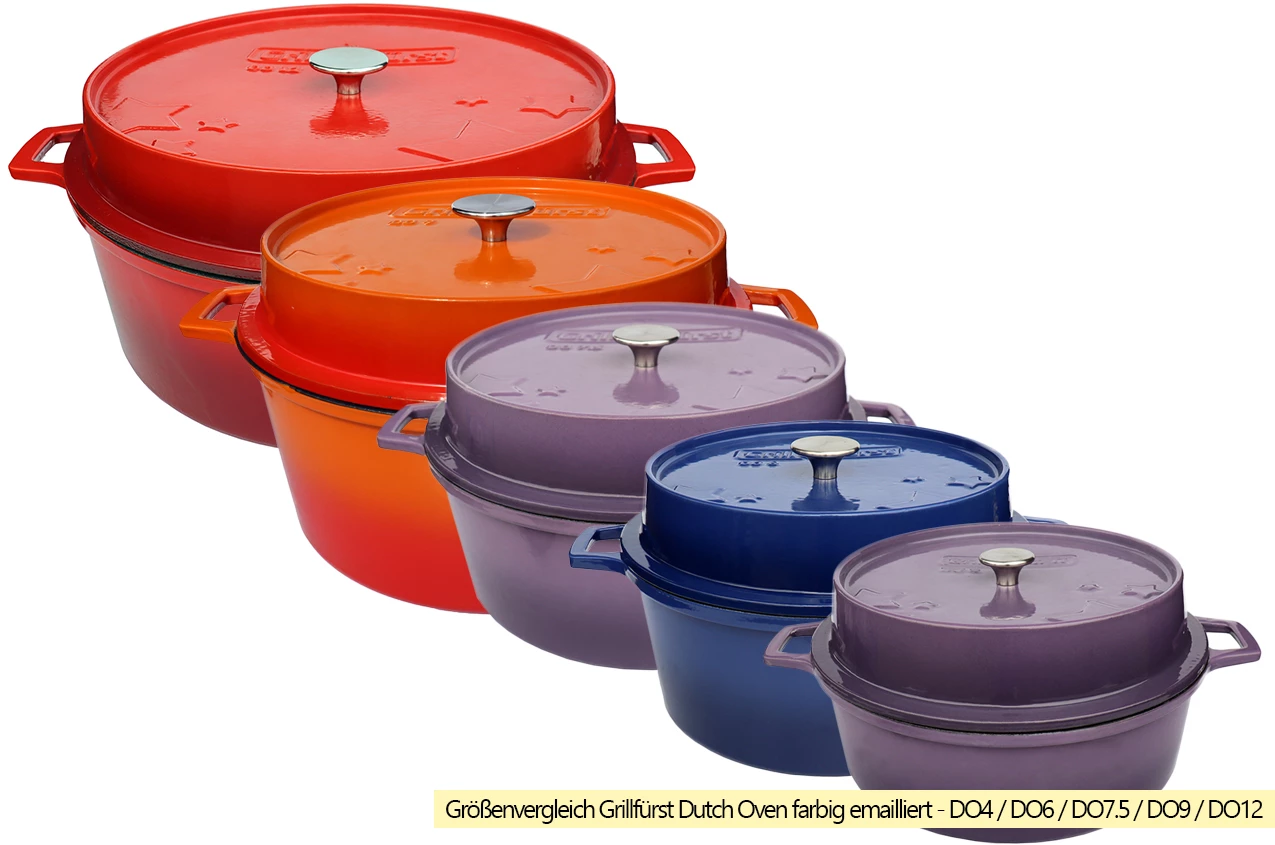 Grillfürst Emaillierter Dutch Oven Ohne Füsse DO6 - Blau 7 Grillfürst Emaillierter Dutch Oven Ohne Füsse DO6 - Blau – Bild 5