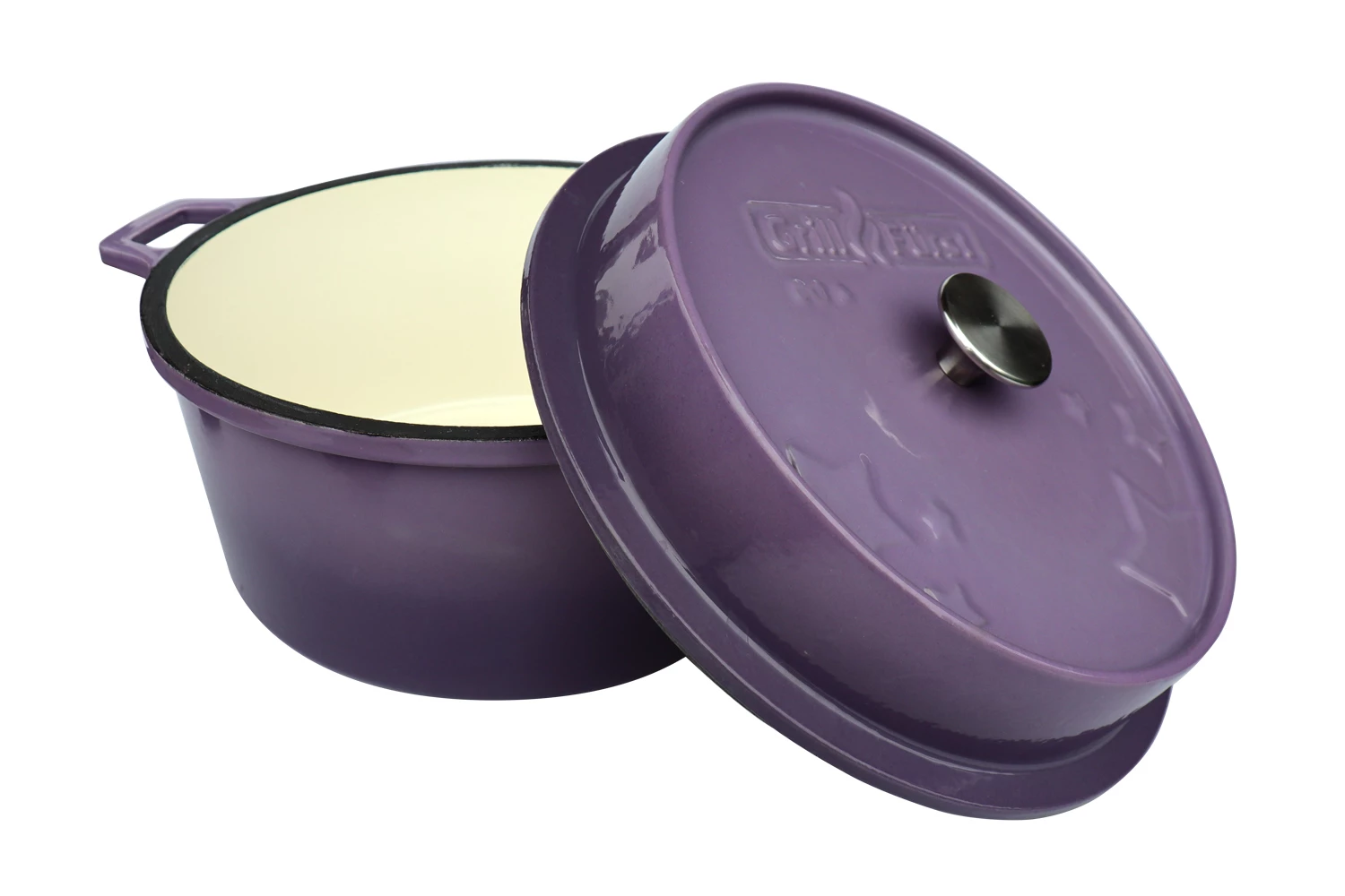 Grillfürst Emaillierter Dutch Oven Ohne Füsse DO6 - Lila 3 Grillfürst Emaillierter Dutch Oven Ohne Füsse DO6 - Lila