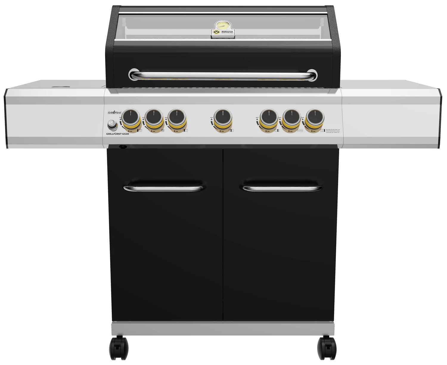 Grillfürst G520G 5-Brenner Gasgrill Borussia Dortmund Edition Mit Hochtemperaturbrenner, Heckbrenner Und Gusseisen Rosten 3 Grillfürst G520G 5-Brenner Gasgrill Borussia Dortmund Edition Mit Hochtemperaturbrenner, Heckbrenner Und Gusseisen Rosten