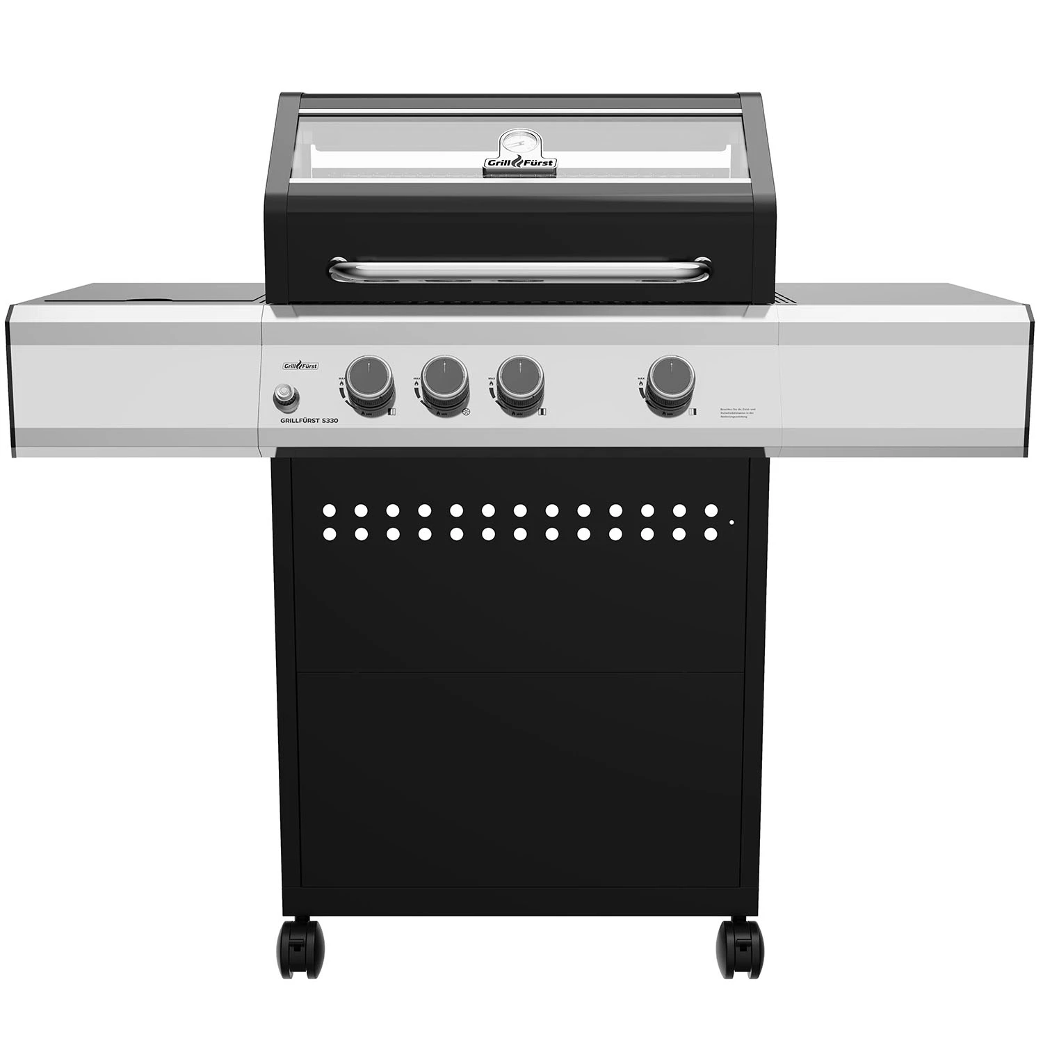 Grillfürst S330G 3-Brenner Gasgrill Mit Seitenkocher Und Gusseisen Rosten - Inkl. Gasgrill Einsteigerpaket 5 Grillfürst S330G 3-Brenner Gasgrill Mit Seitenkocher Und Gusseisen Rosten - Inkl. Gasgrill Einsteigerpaket – Bild 3