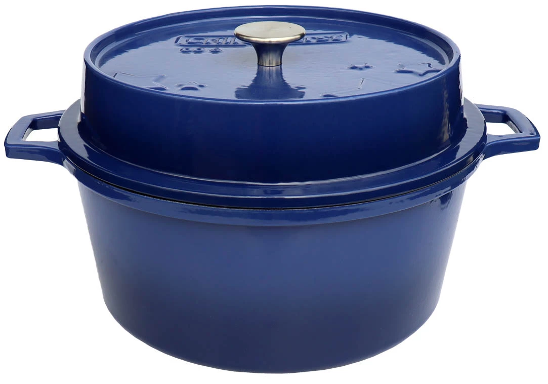 Grillfürst Emaillierter Dutch Oven Ohne Füsse DO6 - Blau 4 Grillfürst Emaillierter Dutch Oven Ohne Füsse DO6 - Blau – Bild 2
