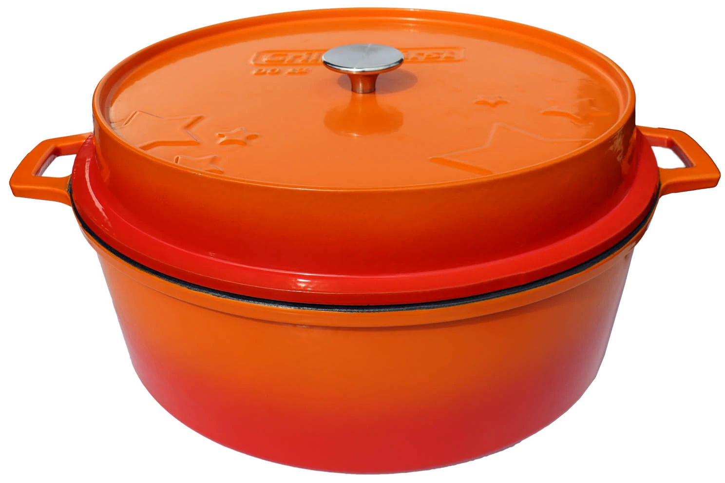 Grillfürst Emaillierter Dutch Oven Ohne Füsse DO12 - Orange 4 Grillfürst Emaillierter Dutch Oven Ohne Füsse DO12 - Orange – Bild 2