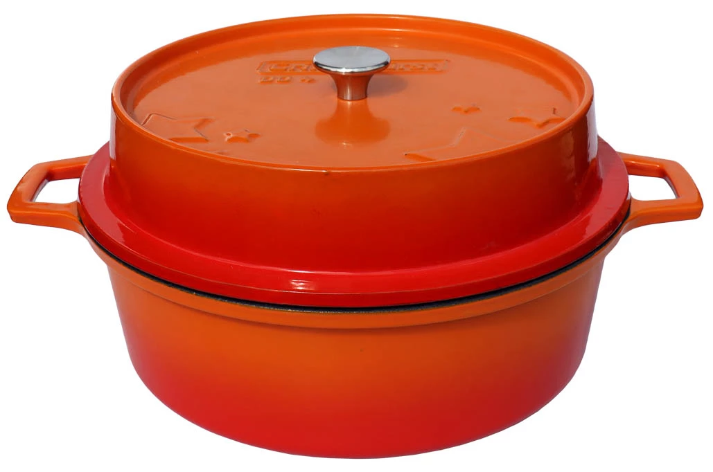 Grillfürst Emaillierter Dutch Oven Ohne Füsse DO4 - Orange 4 Grillfürst Emaillierter Dutch Oven Ohne Füsse DO4 - Orange – Bild 2