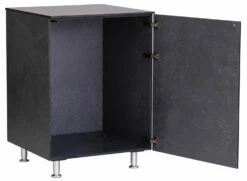 Grillfürst Outdoor Küche Schrank Modul Klein OKS66 Schiefer -Grillfuerst Speichern Grillfuerst Outdoor Kueche Schrank Modul klein Tuer offen schiefer