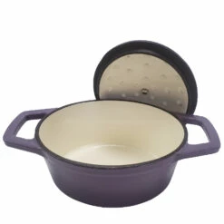 Grillfürst Dutch Oven Sternentöpfchen / Gusseisen Bräter - Emailliert - S - Lila 9 Grillfürst Dutch Oven Sternentöpfchen / Gusseisen Bräter - Emailliert - S - Lila -Grillfuerst Speichern Grillfuerst Sternentoepfchen lila Braeter S 20 274 Deckel offen