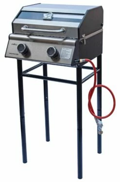 Grillfürst G201E 2-Brenner Gasgrill Portabel V2 - Campinggrill / Balkongrill 50mbar - Inkl. Untergestell -Grillfuerst Speichern Grillfuerst Untergestell G201