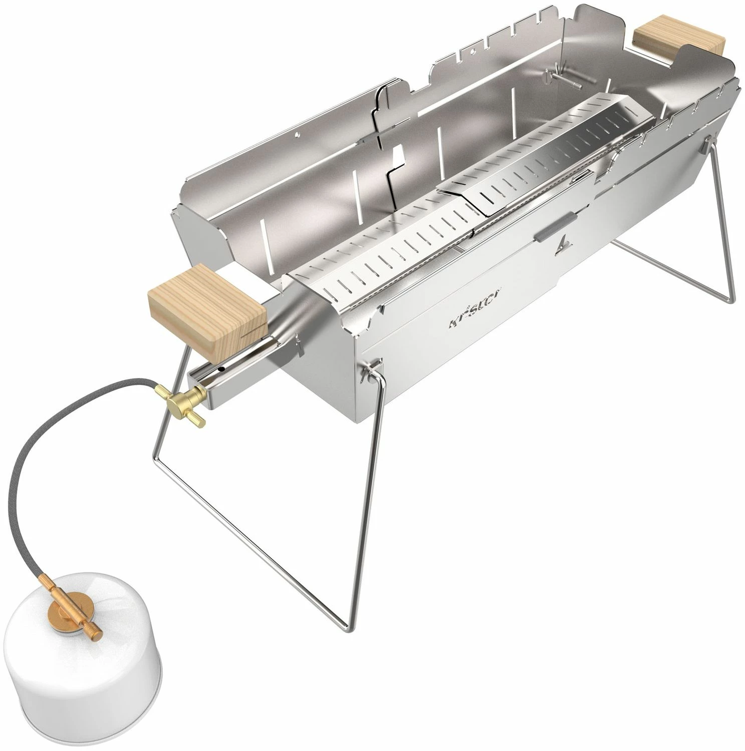 Knister Edelstahl-Gasgrill - Ausziehbarer Kompaktgrill 4 Knister Edelstahl-Gasgrill - Ausziehbarer Kompaktgrill – Bild 2