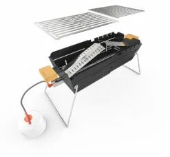 Knister Gasgrill - Ausziehbarer Kompaktgrill -Grillfuerst Speichern Knister Gasgril Aufbau Bauteile
