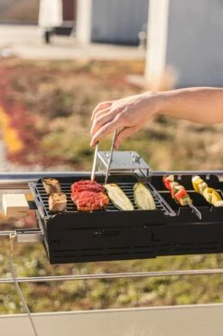 Knister Gasgrill - Ausziehbarer Kompaktgrill -Grillfuerst Speichern Knister Gasgrill Fleisch Grillrost Spiesse