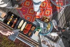 Knister Gasgrill - Ausziehbarer Kompaktgrill -Grillfuerst Speichern Knister Gasgrill Spiesse Grillrost