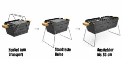 Knister Grill Original - Ausziehbarer Holzkohle Kompaktgrill 25 Knister Grill Original - Ausziehbarer Holzkohle Kompaktgrill -Grillfuerst Speichern Knister Kohlegrill klein Henkel ausziehbar