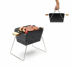 Knister Grill Small - Holzkohle Kompaktgrill -Grillfuerst Speichern Knister Small Transport Henkel umklappbar