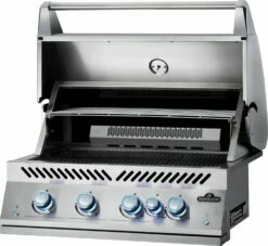 Napoleon 700-Series 32" BIG32 Edelstahl Einbaugrill Inkl. Drehspieß - Modell 2023 -Grillfuerst Speichern Napoleon Einbaugrill BIG32 Warmhalterost hinten