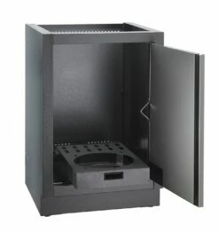 Napoleon Luxus Outdoor Küche Oasis 400 Mit Prestige Pro 825 Edelstahl Einbaugrill Ohne Vordefinierte Arbeitsplatte -Grillfuerst Speichern Napoleon Gasflaschen Unterschrank Tuer offen 3