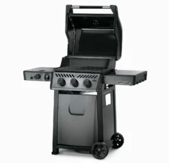 Napoleon Freestyle 365 Gasgrill, Graphit - Mit Sizzle Zone - Modell 2023 - X-DEAL Inkl. Drehspiess -Grillfuerst Speichern Napoleon Gasgrill Freestyle 365 Side Deckel offen