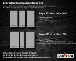 Grillfürst Grillplatte Gusseisen Für Rogue 425 / 525 / 625 Und Freestyle 365 / 425, 45,1 X 29,5 Cm