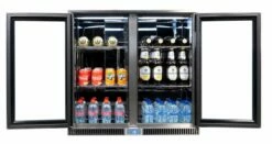 Napoleon Outdoor - Kühlschrank, 210 Liter, 2-türig Mit Doppelverglasung Und LED Beleuchtung - Wasserdicht Nach IP24 -Grillfuerst Speichern Napoleon Outdoor Kueche Kuehlschrank beide Tueren offen