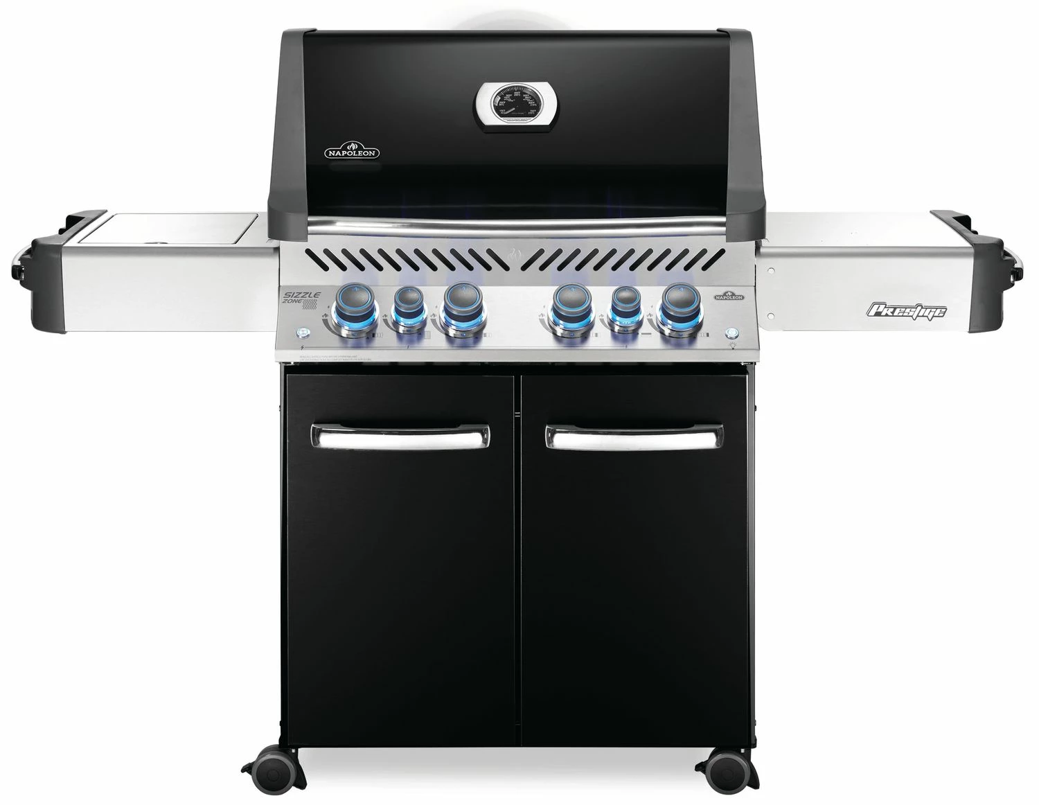 Napoleon Prestige 500 Gasgrill, Schwarz - Mit Safety Glow - X-DEAL Inkl. Grillthermometer, Schneidebrett Und Windschild Für SIZZLE ZONE 3 Napoleon Prestige 500 Gasgrill, Schwarz - Mit Safety Glow - X-DEAL Inkl. Grillthermometer, Schneidebrett Und Windschild Für SIZZLE ZONE