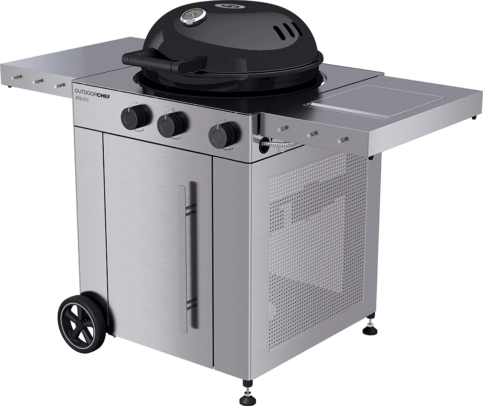 Outdoorchef Gas Kugelgrill Arosa 570 G Premium Steel Inkl. Seitenkocher 4 Outdoorchef Gas Kugelgrill Arosa 570 G Premium Steel Inkl. Seitenkocher – Bild 2