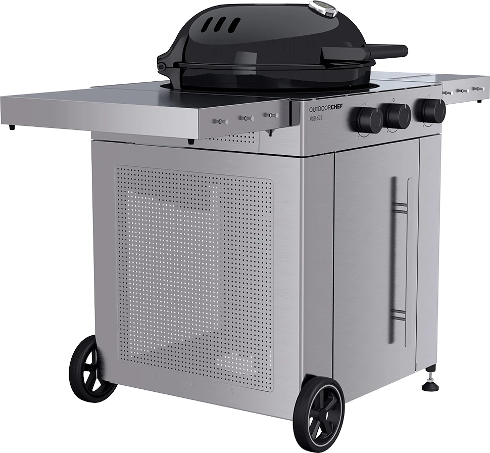 Outdoorchef Gas Kugelgrill Arosa 570 G Premium Steel Inkl. Seitenkocher 5 Outdoorchef Gas Kugelgrill Arosa 570 G Premium Steel Inkl. Seitenkocher – Bild 3