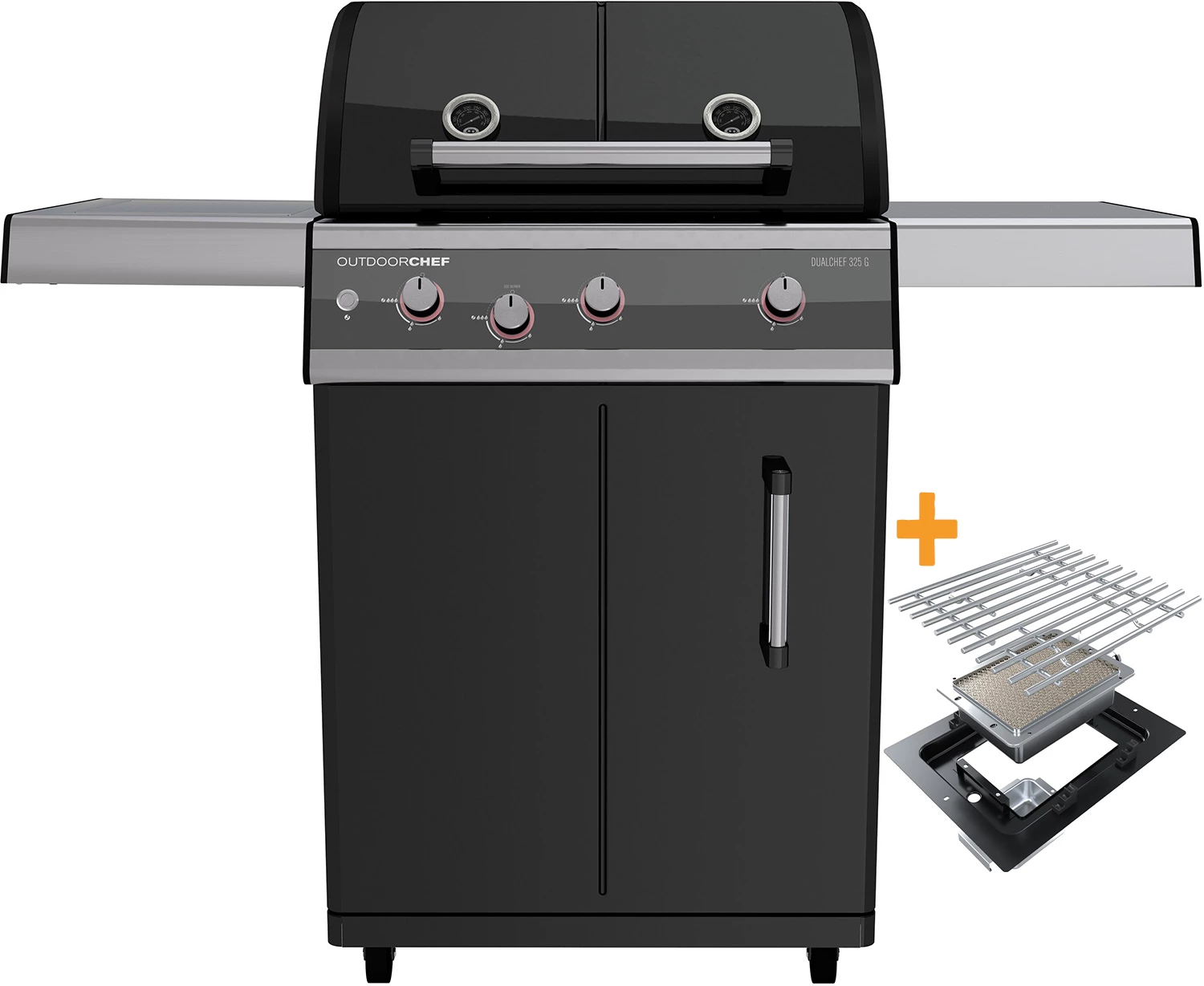 Outdoorchef Dualchef 325 G Gasgrill Mit Seitenkocher + BLAZING ZONE Infrarotbrenner + DGS Gusseisen Grillrost 2 Stk. + DGS Gemüse Grillrost 2 Stk. 3 Outdoorchef Dualchef 325 G Gasgrill Mit Seitenkocher + BLAZING ZONE Infrarotbrenner + DGS Gusseisen Grillrost 2 Stk. + DGS Gemüse Grillrost 2 Stk.