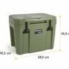 Petromax Kühlbox 25 Liter Oliv - Inkl. Sitzkissen, Haft-Unterlage Und Einsatzkorb -Grillfuerst Speichern Petromax Kuehlbox kx25 oliv Abmessungen aussen