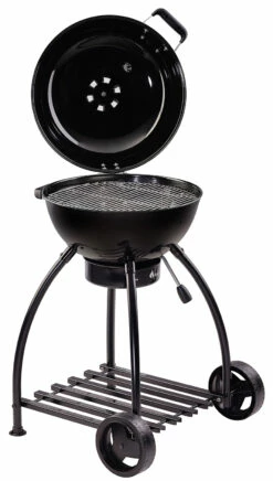 Rösle Holzkohlegrill Kugelgrill No.1 F50 Sport - FC Bayern Edition - Inkl. FC Bayern Abdeckhaube -Grillfuerst Speichern Roesle Holzkohlegrill Sport F50 FC Bayern Deckel offen 1