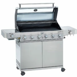 Rösle Gasgrill Videro G6-S VARIO+ - Limited Edition Modell 2023 - SMART Deal Inkl. Grillfürst Grill Control + Abdeckhaube Und Grillplatte -Grillfuerst Speichern Roesle Videro 25528 G6 S Edelstahl Deckel offen 1