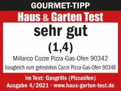 COZZE Pizzaofen Gas 34 Cm (13") Mit Thermometer - Inkl. Pizzastein -Grillfuerst Speichern Testlogo Cozze Pizzaofen Gas 90342 1