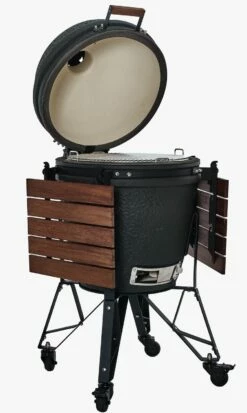 The Bastard Keramikgrill Urban Large - Complete - Schwarz Matt - Modell 2023 -Grillfuerst Speichern The Bastard Urban Large Keramikgrill BU201 Deckel offen