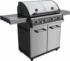 Outdoorchef Dualchef S 425 G Edelstahl Gasgrill Mit Seitenkocher + Blazing Zone Infrarotbrenner + DGS Gusseisen Grillrost 2 Stk. + DGS Gemüse Grillrost 2 Stk. -Grillfuerst Speichern outdoorchef dualchef s 425 g seitlich 18 700 1