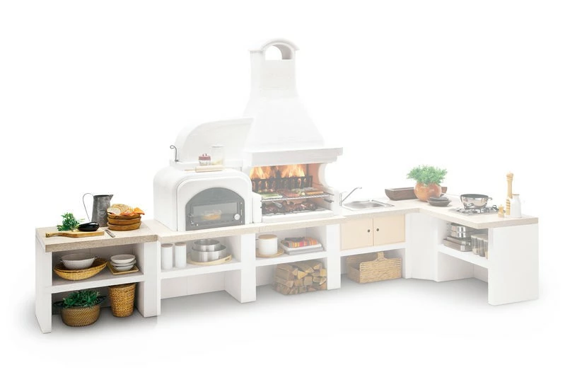 Palazzetti Gartenküche: Modul Arbeitsfläche, Marmortech Rot 3 Palazzetti Gartenküche: Modul Arbeitsfläche, Marmortech Rot