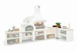 Palazzetti Gartenküche: Modul Ecke, Marmortech Rot